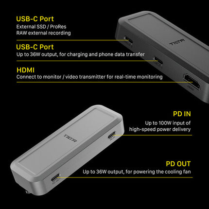 Tilta USB-C Hub para Jaula Universal Khronos con transferencia de 10 Gb/s y cable rápido