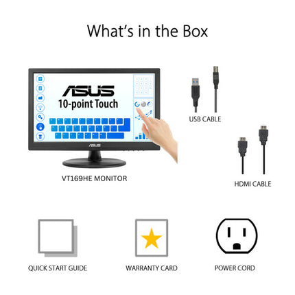 ASUS VT169HE Monitor táctil 15.6" Full HD IPS 10 puntos y HDMI