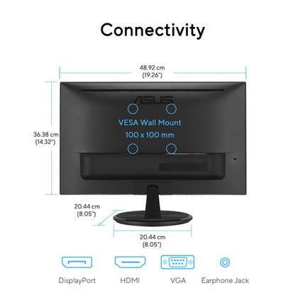 ASUS VP229QF Monitor Gaming 21.5" Full HD 100 Hz IPS 5 ms