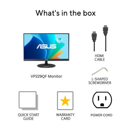 ASUS VP229QF Monitor Gaming 21.5" Full HD 100 Hz IPS 5 ms