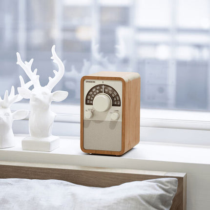 Sangean WR-15 Radio de Mesa AM/FM Madera Caoba 6.5W Altavoz 3 Pulgadas Auxiliar