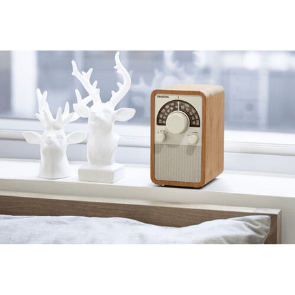 Sangean WR-15 Radio de Mesa AM/FM Madera Caoba 6.5W Altavoz 3 Pulgadas Auxiliar