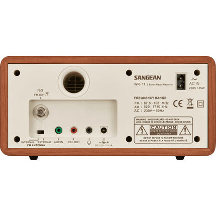 Sangean WR-11 Radio AM/FM Madera 6.5W Altavoz 3 Pulgadas Aux