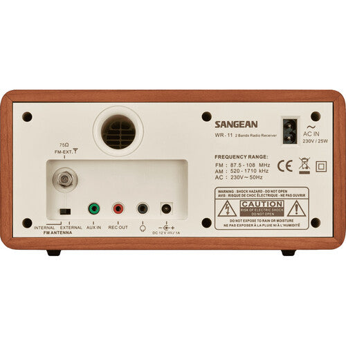 Sangean WR-11 Radio AM/FM Madera 6.5W Altavoz 3 Pulgadas Aux