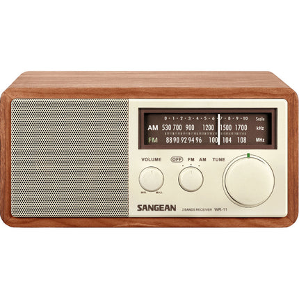 Sangean WR-11 Radio AM/FM Madera 6.5W Altavoz 3 Pulgadas Aux