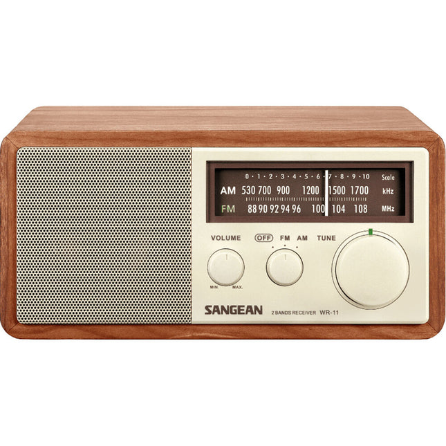 Sangean WR-11 Radio AM/FM Madera 6.5W Altavoz 3 Pulgadas Aux