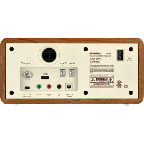 Sangean WR-16 Radio AM/FM Madera Bluetooth 10W Altavoz 3 Pulgadas