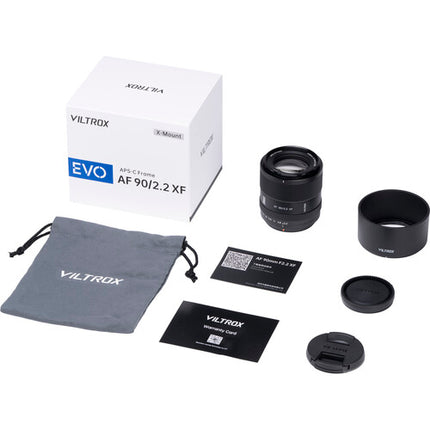 Viltrox 90mm f2.2 EVO AF Lente Telefoto para FUJIFILM X 2.4m Distancia Mínima Con Estuche y Parasol