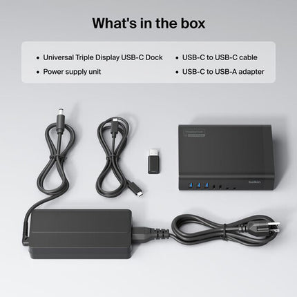 Belkin 16 Puertos USB-C Dock Triple Pantalla 4K60 USB 3.2 140W PD