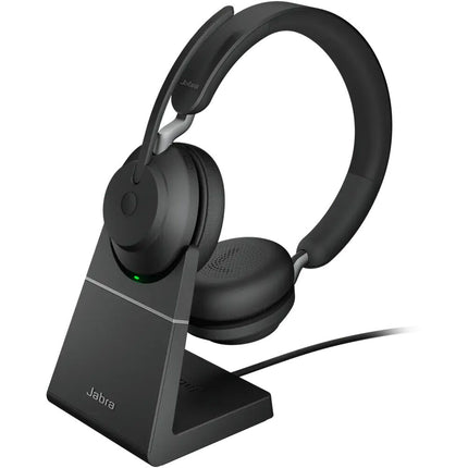 Jabra Evolve2 65 Link 390c Auricular Estéreo Inalámbrico USB-C Bluetooth 40mm Drivers 37 Horas Batería con Soporte de Escritorio