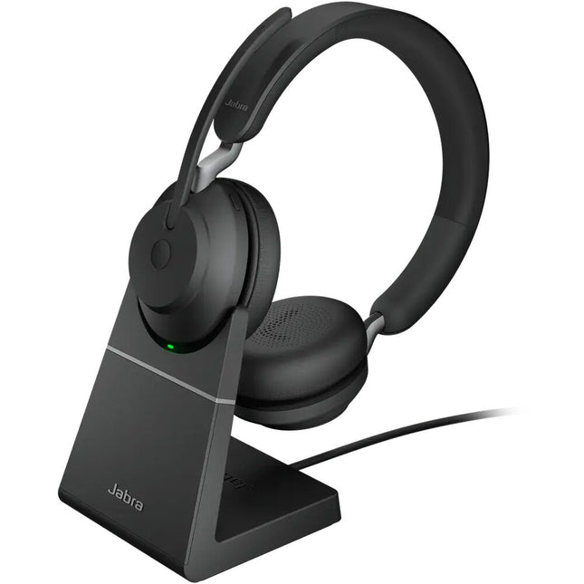Jabra Evolve2 65 Link 390c Auricular Estéreo Inalámbrico USB-C Bluetooth 40mm Drivers 37 Horas Batería con Soporte de Escritorio