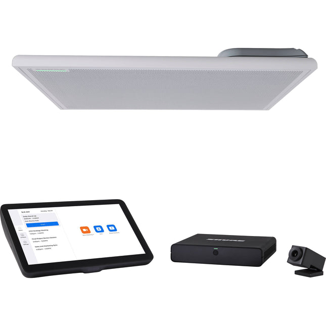Shure IMXRK30Z IntelliMix Kit para salas pequeñas con micrófono MXA902 y cámara Huddly IQ