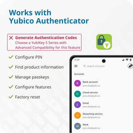 Yubico Security Key NFC Llave de Seguridad USB-A con NFC y soporte FIDO
