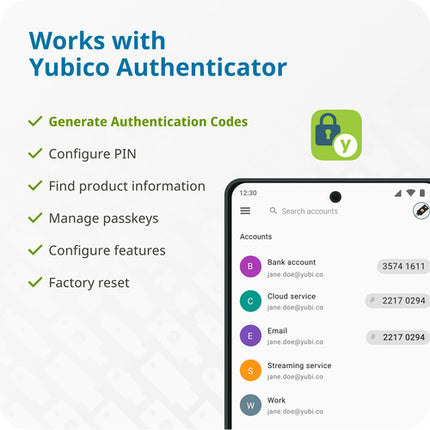 Yubico YubiKey 5C Nano Llave de Seguridad USB-C Multi Protocolo Compacta