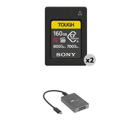 Sony 160GB CFexpress Tipo A TOUGH Tarjeta de Memoria 2-Pack con Lector CFexpress y SD USB-C