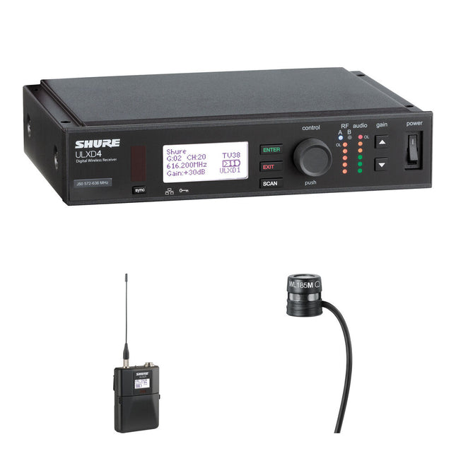 Shure ULXD14/85M Sistema Inalámbrico Micrófono Lavalier Cardioide 64 MHz Range 1/2 Rack