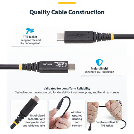 StarTech Cable USB4 240W 3.3 Pies USB-C 40Gbps 8K 120Hz