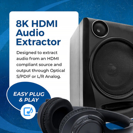 OREI BKA-1 Extractor de Audio HDMI eARC Digital y Analógico 8K 48 Gb/s