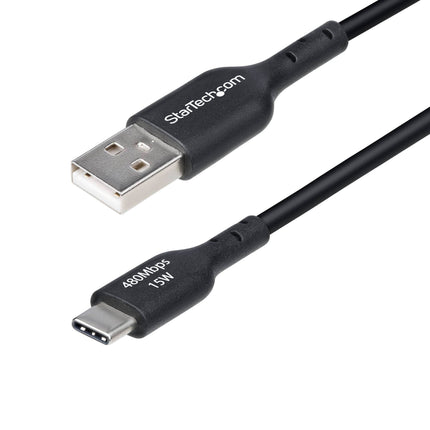 StarTech Cable USB-A a USB-C 2.0 Negro 3 Pies 3A 480Mb/s