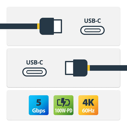 StarTech Cable USB-C macho a macho 5Gbps 6.6 pies para datos