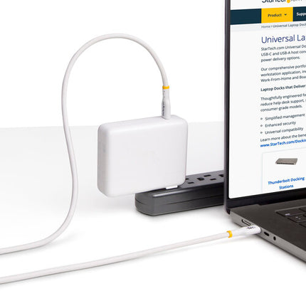 StarTech Cable de Carga USB-C 240W 3 Pies Blanco con Protección EMI