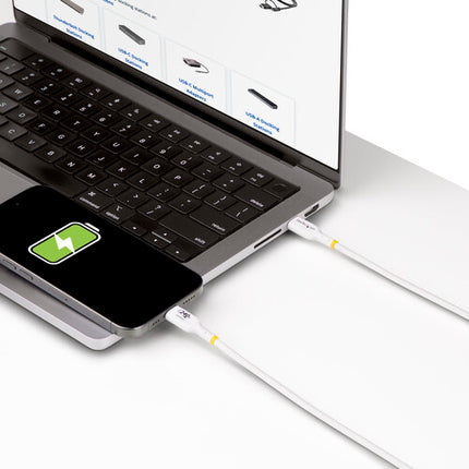 StarTech Cable de Carga USB-C 240W 3 Pies Blanco con Protección EMI