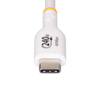 StarTech Cable de carga USB-C 240W Blanco 6 pies USB 2.0 480 MB/s