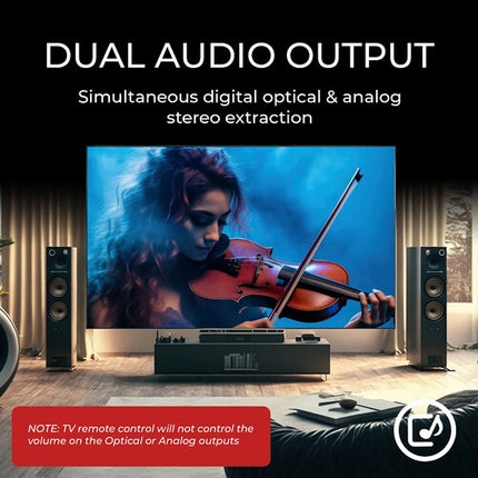 OREI HDA-915 Extractor de Audio HDMI UHD 4K60 18 Gb/s L/R Óptico