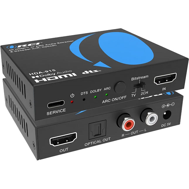 OREI HDA-915 Extractor de Audio HDMI UHD 4K60 18 Gb/s L/R Óptico