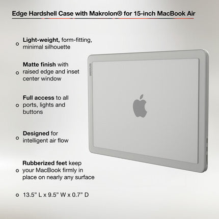 Incase Edge Hardshell Funda rígida para MacBook Air 15" M3 Transparente ligera y resistente