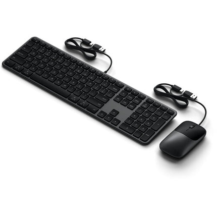 Satechi Slim CLX3 Combo Teclado y Ratón Cableados Full Size USB-C Negro