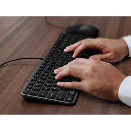Satechi Slim CLX3 Combo Teclado y Ratón Cableados Full Size USB-C Negro