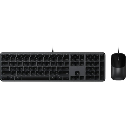 Satechi Slim CLX3 Combo Teclado y Ratón Cableados Full Size USB-C Negro