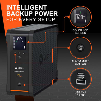 VERTIV Liebert PSA6S-1500LVT UPS Interactivo 1440VA 915W con Pantalla LCD