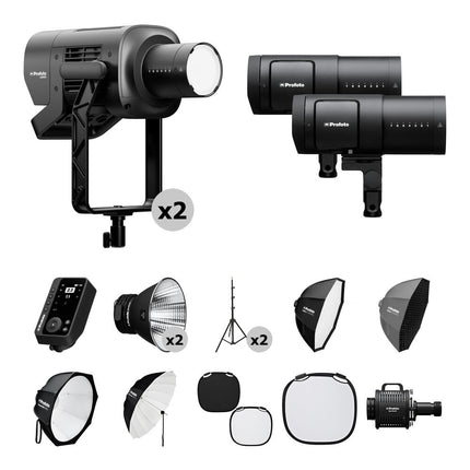 Profoto L600C LED y B30 Flash Kit Híbrido 4 Luces con Control Connect Pro para Sony 500Ws 40W Luz Modelado