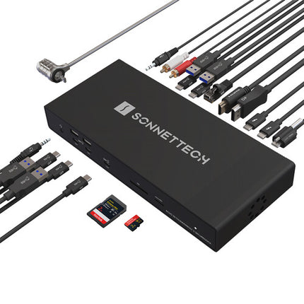 Sonnet Echo 20 SecureDock Hub Multiadaptador 9 Puertos HDMI DisplayPort 140W