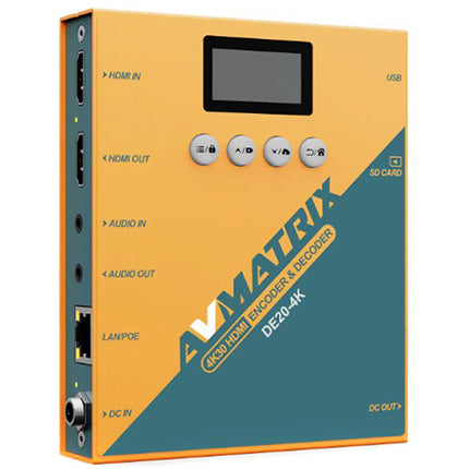 AVMATRIX DE20 4K Codificador y Decodificador HDMI IP 4K30 50 Mb/s