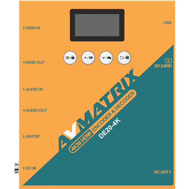 AVMATRIX DE20 4K Codificador y Decodificador HDMI IP 4K30 50 Mb/s