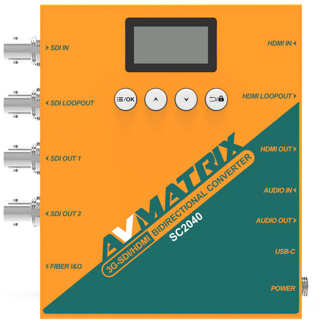AVMATRIX Convertidor Bidireccional 3G-SDI HDMI 1080p60 con Alimentador