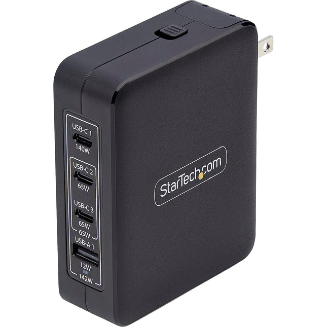 Cargador de Pared USB StarTech 4 Puertos 140W GaN Delgado
