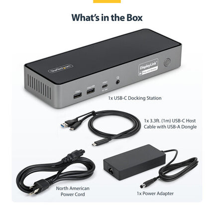 StarTech 14 en 1 estación de acoplamiento USB-C 140W PD con triple pantalla