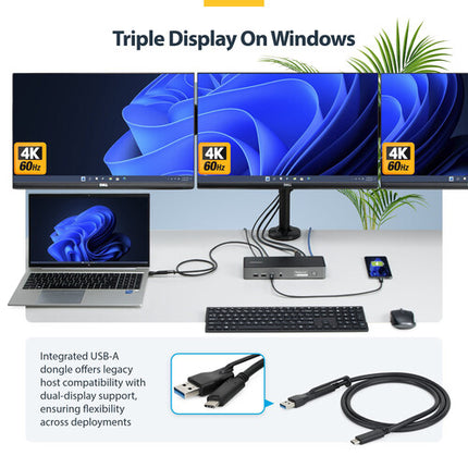 StarTech 14 en 1 estación de acoplamiento USB-C 140W PD con triple pantalla
