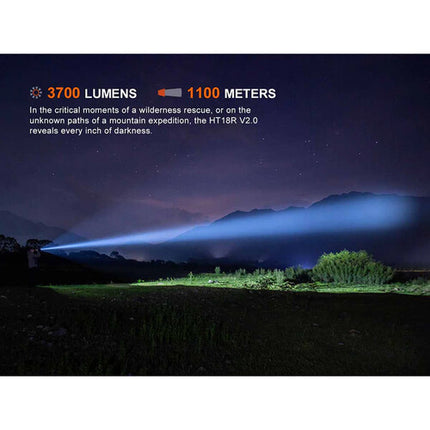 Fenix Linterna HT18R V2 LED 3700 Lúmenes USB-C IP68 87 Horas