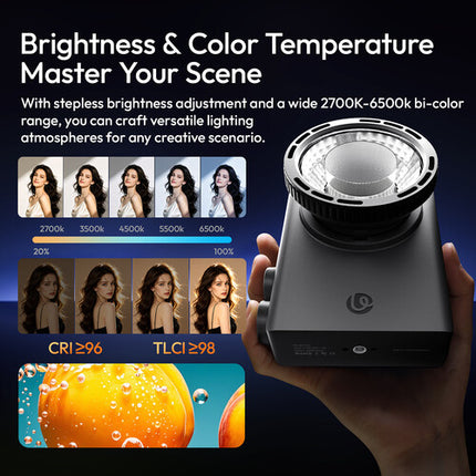 Ulanzi C01 Luz LED Bi-Color 100W 3625 Lux 2700-6500K para Video