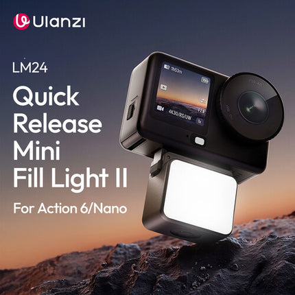Ulanzi LM24 Mini Luz de Relleno para Acción 25.5 Lux Batería 500mAh USB-C