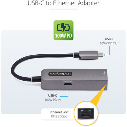 StarTech Adaptador Ethernet USB-C 2.5GbE con Pasante PD 100W