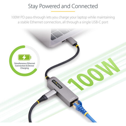 StarTech Adaptador Ethernet USB-C 2.5GbE con Pasante PD 100W