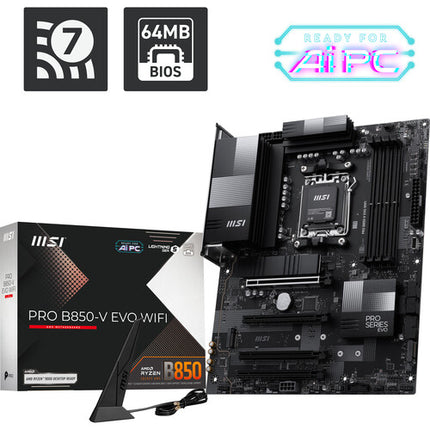 MSI PRO B850-V EVO WIFI Placa Base ATX AMD B850 AM5 DDR5 PCIe 5.0