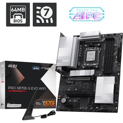 MSI PRO X870E-S EVO WIFI Placa base ATX AM5 DDR5 PCIe 5.0 M.2