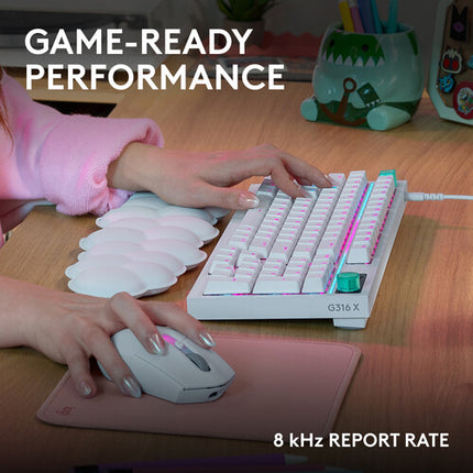Logitech G G316 X 98 Teclado Mecánico Blanco Conexión USB Retroiluminado